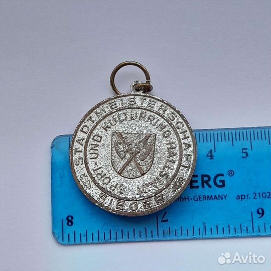 Старинная медалька велосипедный спорт велосипед