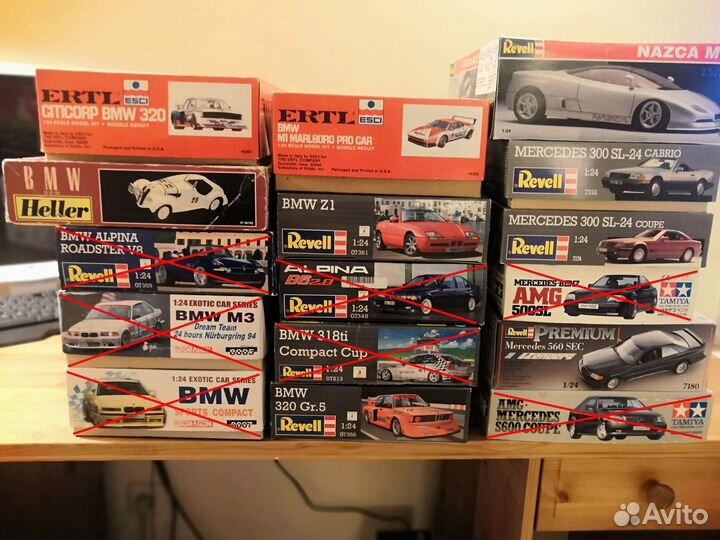 Сборные модели 1/24 BMW, Mercedes, Maserati