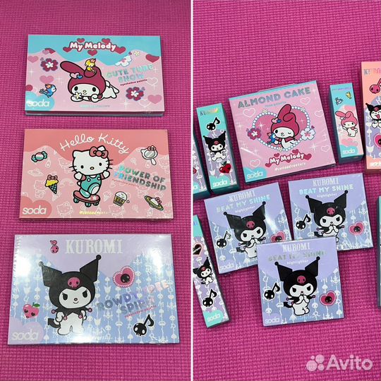 Палетка теней kuromi hello kitty my melody