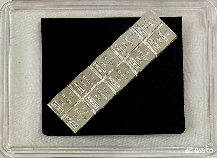 Слиток чистейшего сертифицированного серебра Ag999
