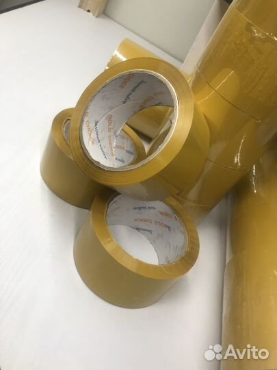 Скотч 120м желтый (горчичный) китайский 60мм 45мкм