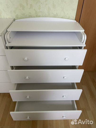 Детский Комод с пеленальным столиком белый