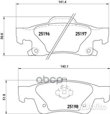Колодки тормозные, задние P37016 Brembo