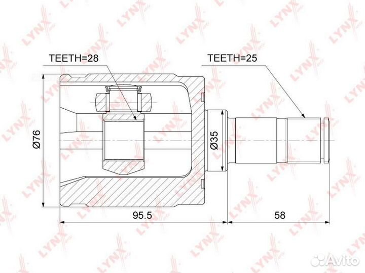 Lynxauto CI-3735 ШРУС внутренний перед лев