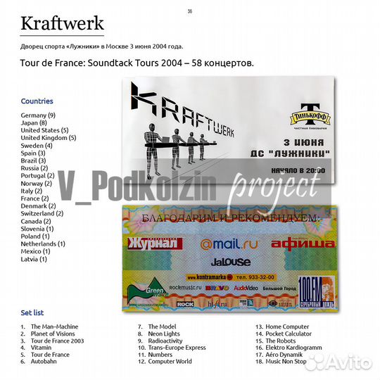 Альбом Sold Out с билетами на рок концерты мир