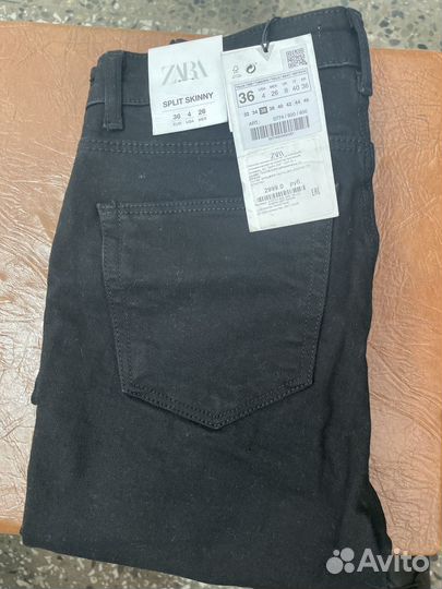 Джинсы zara с разрезами 36