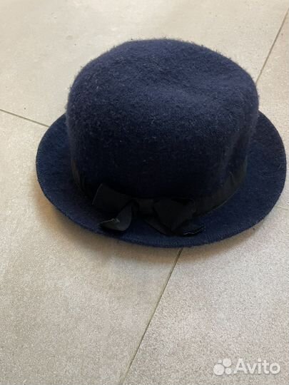 Шляпа синяя шерсть