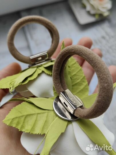 Резиночки для волос ручной работы с розами