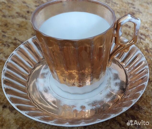 Чайная пара фарфоровая фабрика Кузнецова