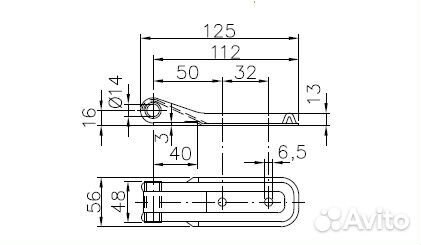 Петля борта прицепа bsch 10-14-120-PO Winterhoff