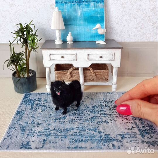 Черный Померанский шпиц фигурка 5 см, игрушка