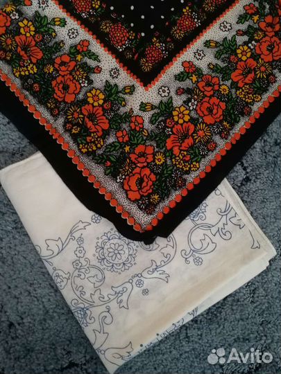 Платок, хлопок, СССР, 2 шт