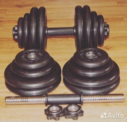 Гантели 2 по 29 кг, новые, обрезиненные