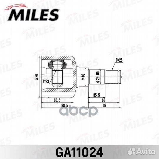 Шрус ford mondeo 00-07 внутр.лев. GA11024 Miles