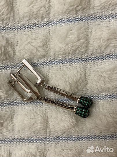 Серьги серебряные с фианитом