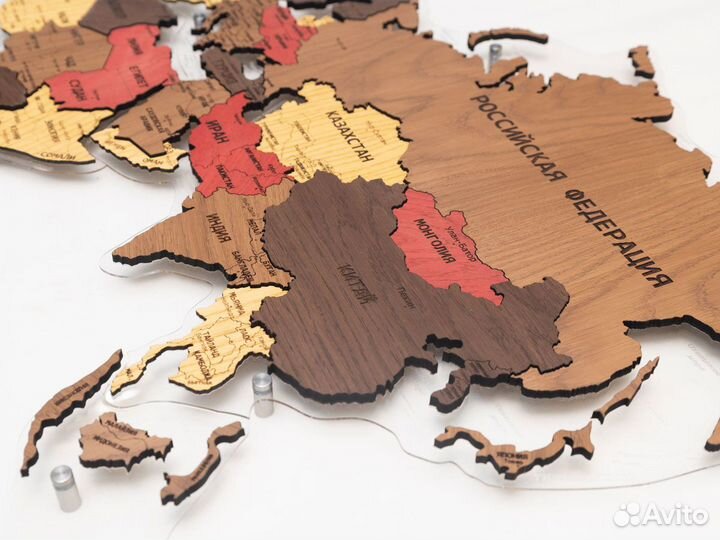 Необычная карта мира из дерева Челябинск