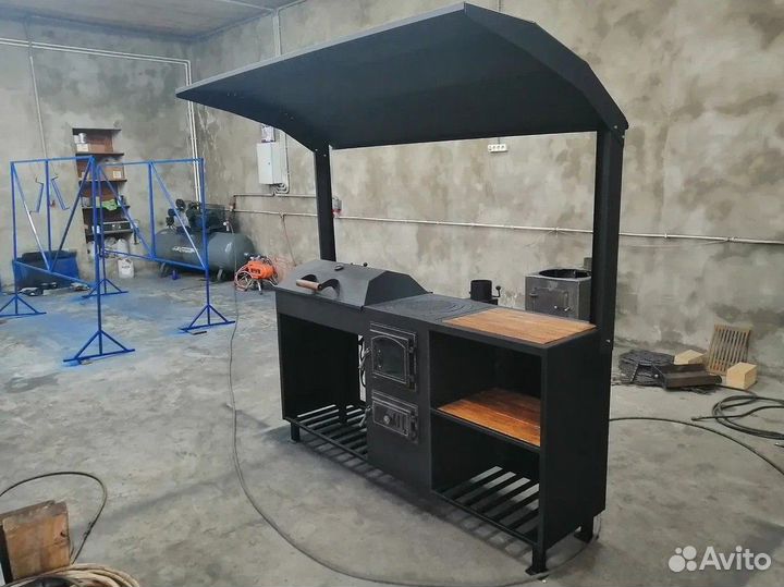 Мангал с крышей 4в1