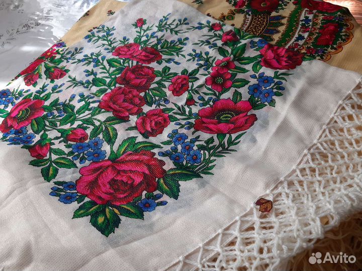 Старинный японские платки,шерсть100%,винтаж