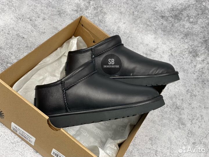 Угги Ugg Ultra Mini Tasman Leather Black