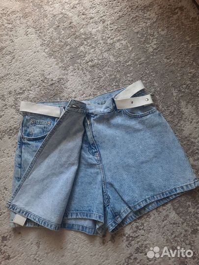 Шорты-юбка джинсовые