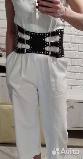 Ремень женский кожаный широкий