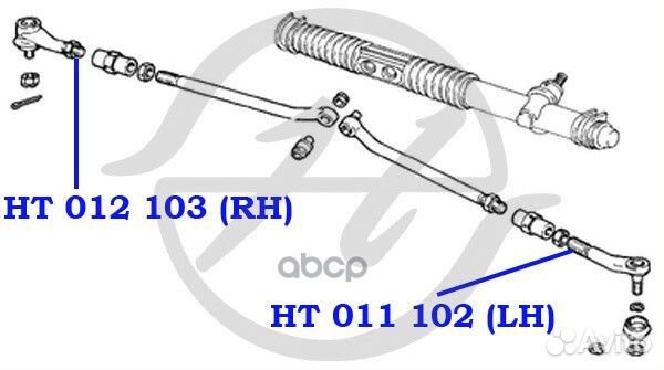 Наконечник рулевой тяги, правый HT012103 Hanse