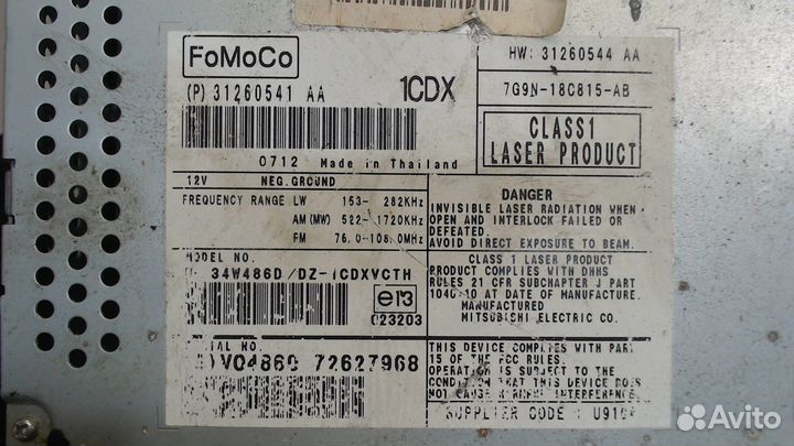 Магнитола Volvo S80, 2008