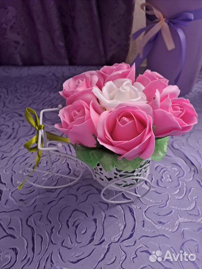 Букеты из мыльных роз