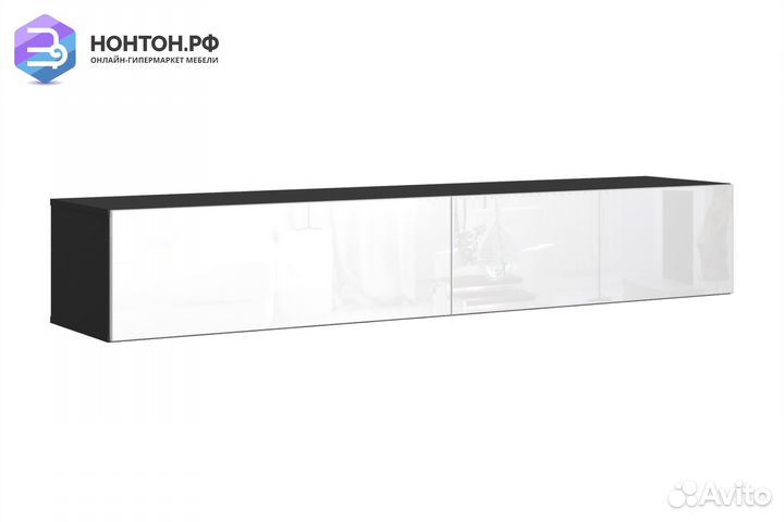 Тв-тумба somero черный / белый глянец