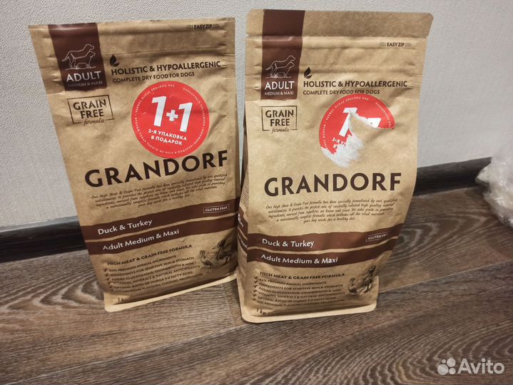 Корм для собак грандорф с уткой 1,5 кг