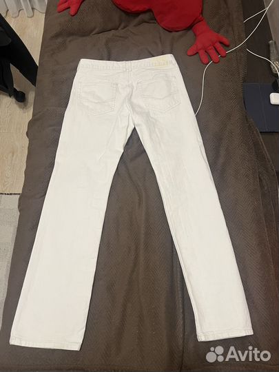 Белые широкие джинсы his