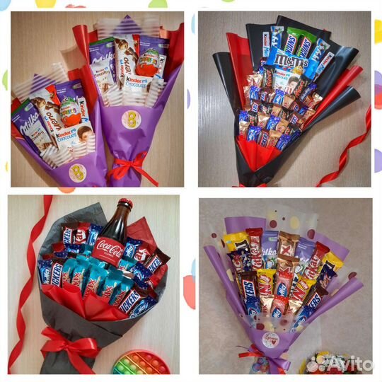 Детские сладкие букеты и подарки