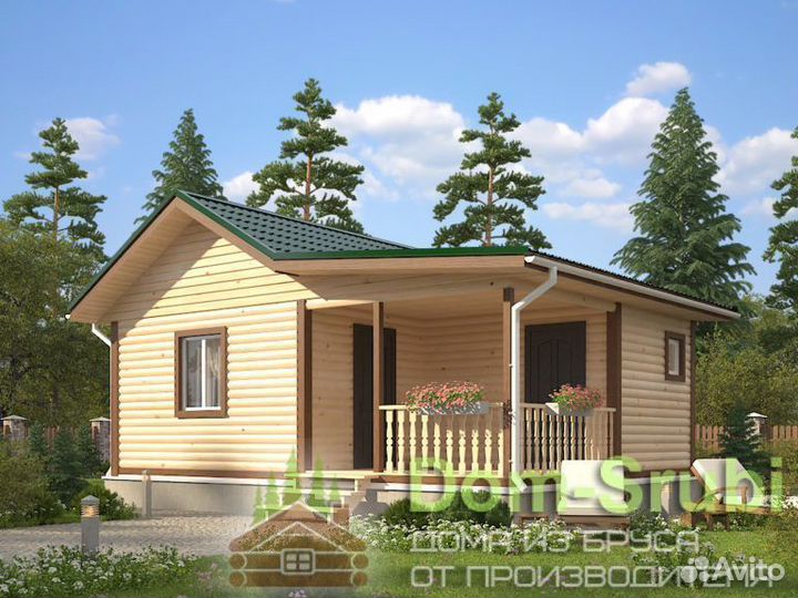 Чухлома. Хорошая надёжная Баня из бруса Б-36 (8х6)