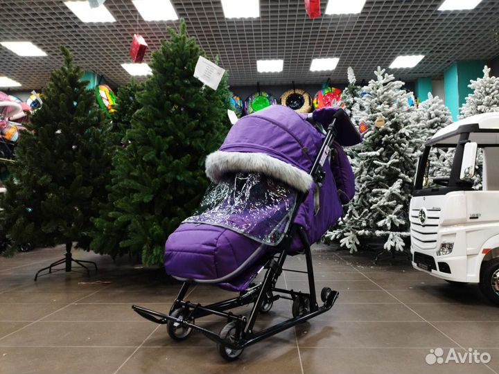 Санки Коляска 7-5 sk черничный