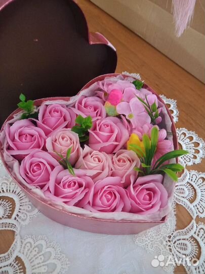 Букет-сердце из мыльных цветов