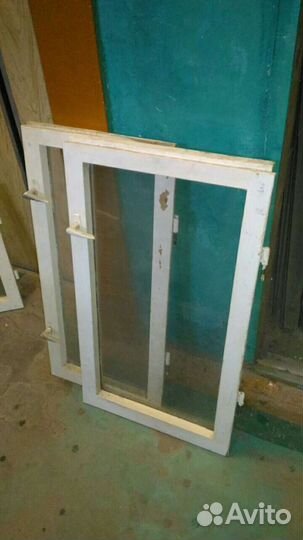 Оконные рамы Б/У (3шт) дерево на дачу цена за шт