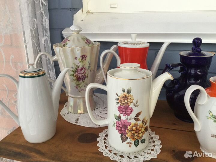 Кофейники от разных сервизов фарфор винтаж