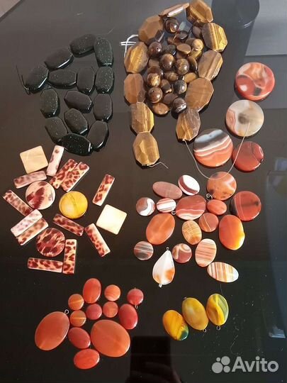 Бусины из натурального камня. Агат, тигровый глаз