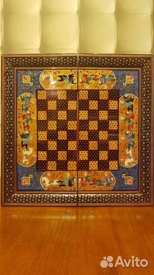 Доска для шахмат и нард Премиум ручной работы