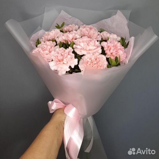 Моно букет из кружевных гвоздик