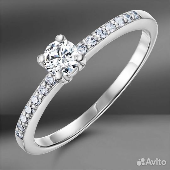 Золотое кольцо с бриллиантами 0.26 Ct