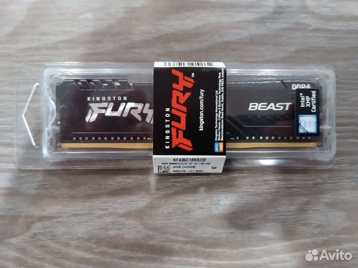 Kingston fury Beast B DDR4 32гб 3600 мгц гарантия