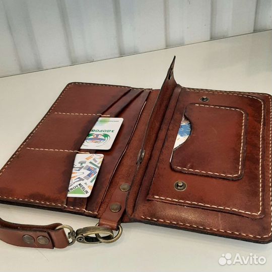 Кошелек мужской кожаный лонгер ручной работы