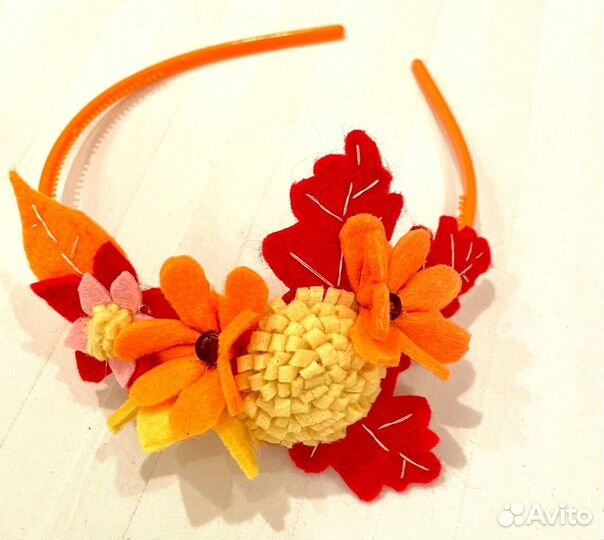 Ободок для волос ручной работы осень