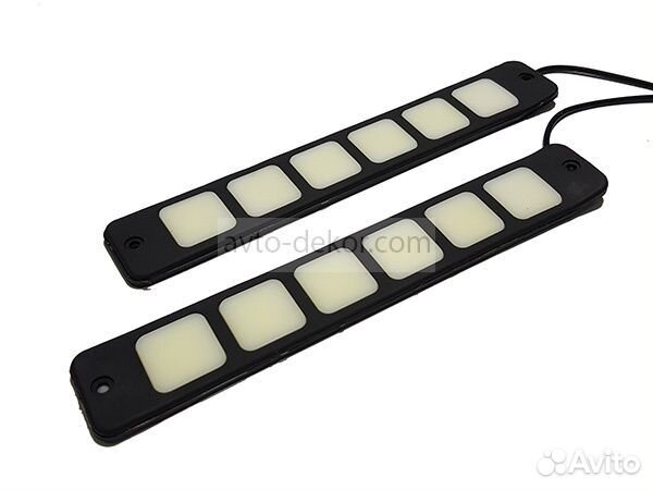 Ходовые огни 060 6 диодов 210*33 мм, гибкие резин