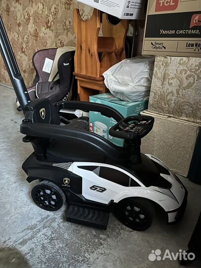 Каталка пушкар Lamborghini с ручкой