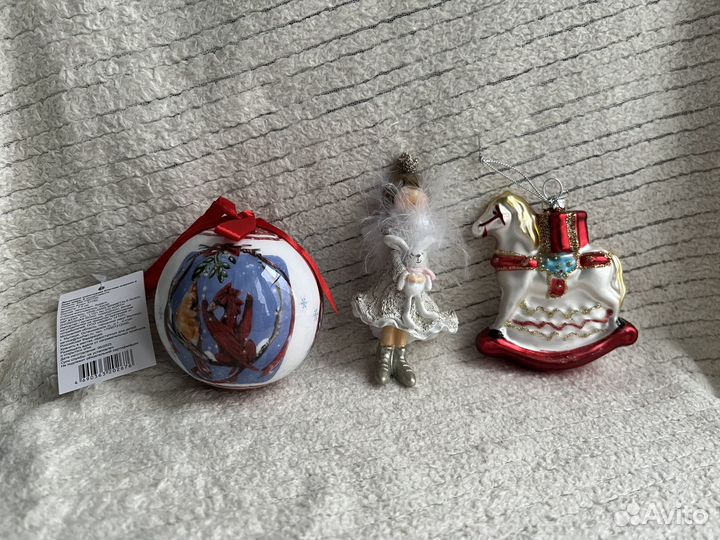 Ёлочные новогодние игрушки (стекло, пенопласт, по)