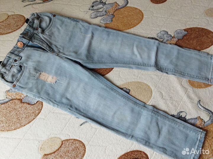 Джинсовый пиджак и джинсы на девочку