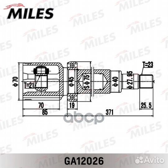 ШРУС ford fiesta/fusion (CBK) 01-08 внутр.прав