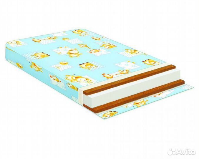 Матрас в кроватку Баюшка кокос/холкон/кокос 120х60х8 см